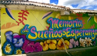 Mural expressing hope for the resurgence of San Carlos, Colombia, from political violence
